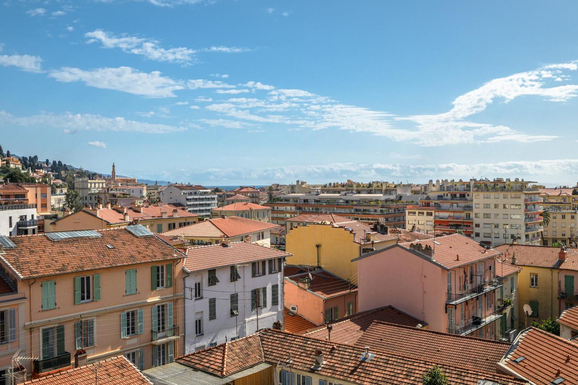 'L'Alicante Proche' Gare, Terrasse, Vue Mer Menton Exteriör bild
