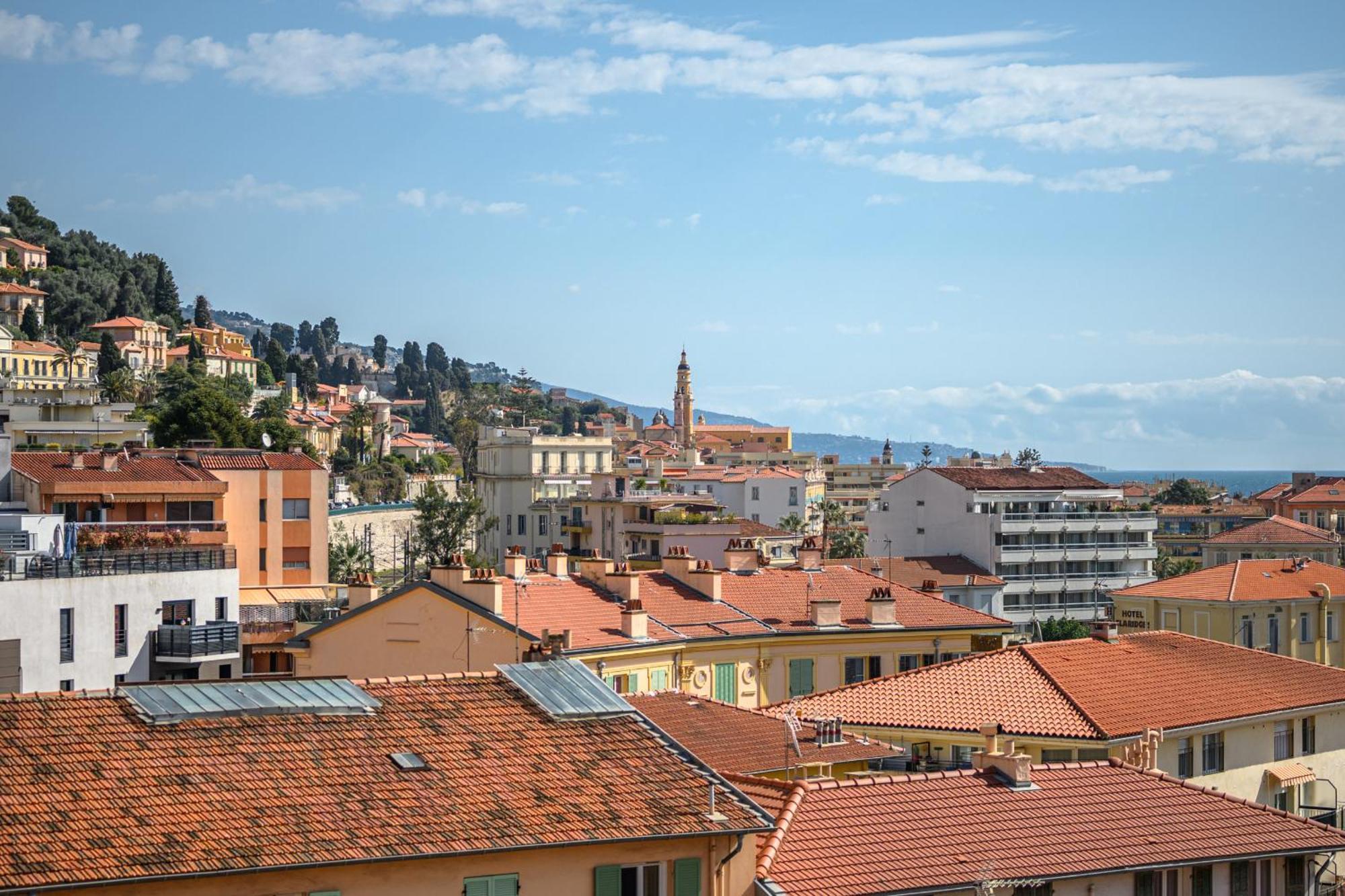 'L'Alicante Proche' Gare, Terrasse, Vue Mer Menton Exteriör bild